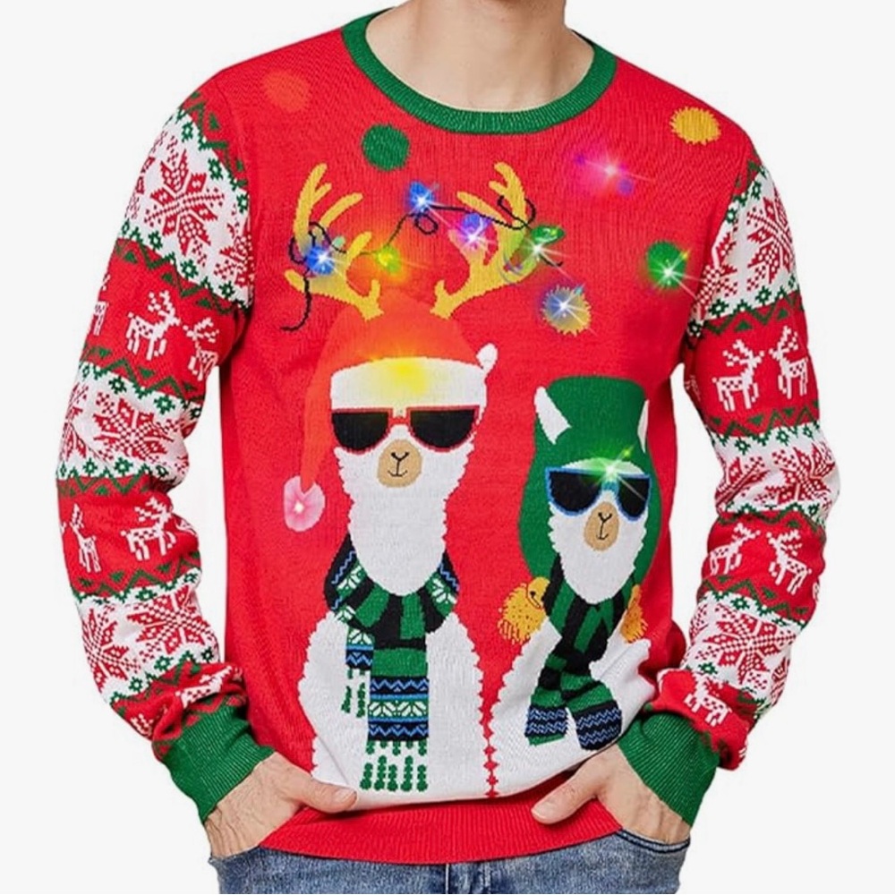 New! Ugly Christmas Sweater -Long Sleeve Knitted-Xmas-Alpaca- Small - Unisex